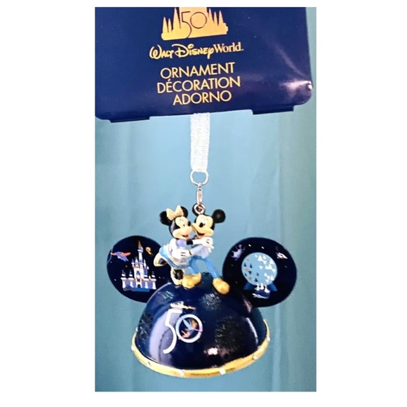 NWT Walt Disney World 50th Anniversary Ear Hat Mickey Minnie WDW Ornament - Picture 4 of 5